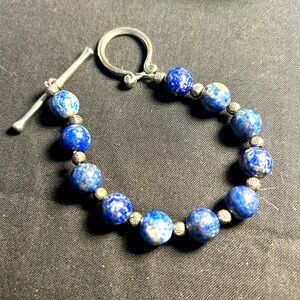 Blue Gemstone Bead  Bracelet